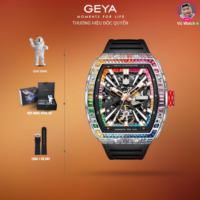 Đồng hồ cơ nam GEYA G78139 1690 | Tặng 1 bộ dây 1 hộp đựng & 1 lần thay kính miễn phí