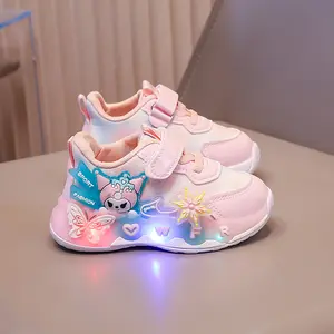 Sepatu anak perempuan Kuromi LAMPU LED nyala impor SP_526