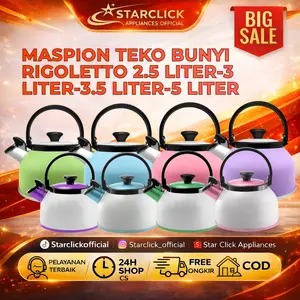 MASPION Teko Bunyi | Ceret Siul | Rigoletto | Summer Ukuran 2.5 Liter / 3 Liter / 3.5 Liter / 5 Liter