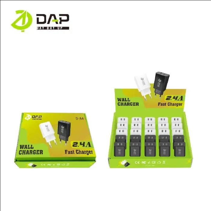 DAP Fast Charging 2 Port USB Charger 2.4 A Garansi D-A4N 1PCS Kabel 5