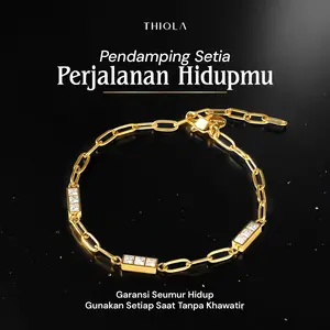 THIQLA - Gelang Paper Clip SHANIA - Gelang Tangan Wanita - Gelang Fuji Mirip Gelang Emas Model 2026 - Gelang Aurel Adjustable Mirip Gelang Berlian Titanium Anti Karat
