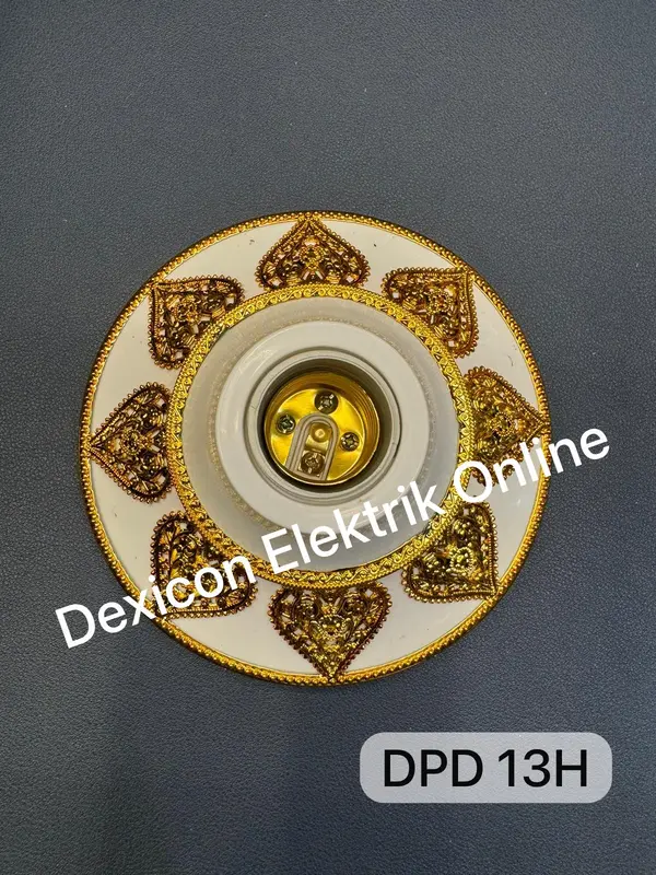 Fitting Lampu Plafon Hias Modern Dexicon Elektrik - Terminal Kuningan Besar - Plastik 3