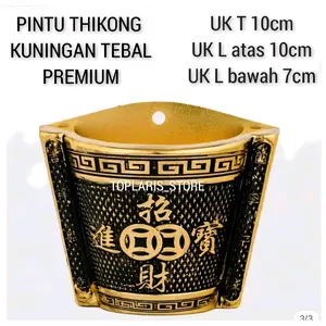 Toplaris_store Tempat Hio Kuningan Import 022 Thikong Tempel Tembok T 105cm L 10cm LA7cm Perlengkapan Sembahyang Rupang Dewa Patung Buddha