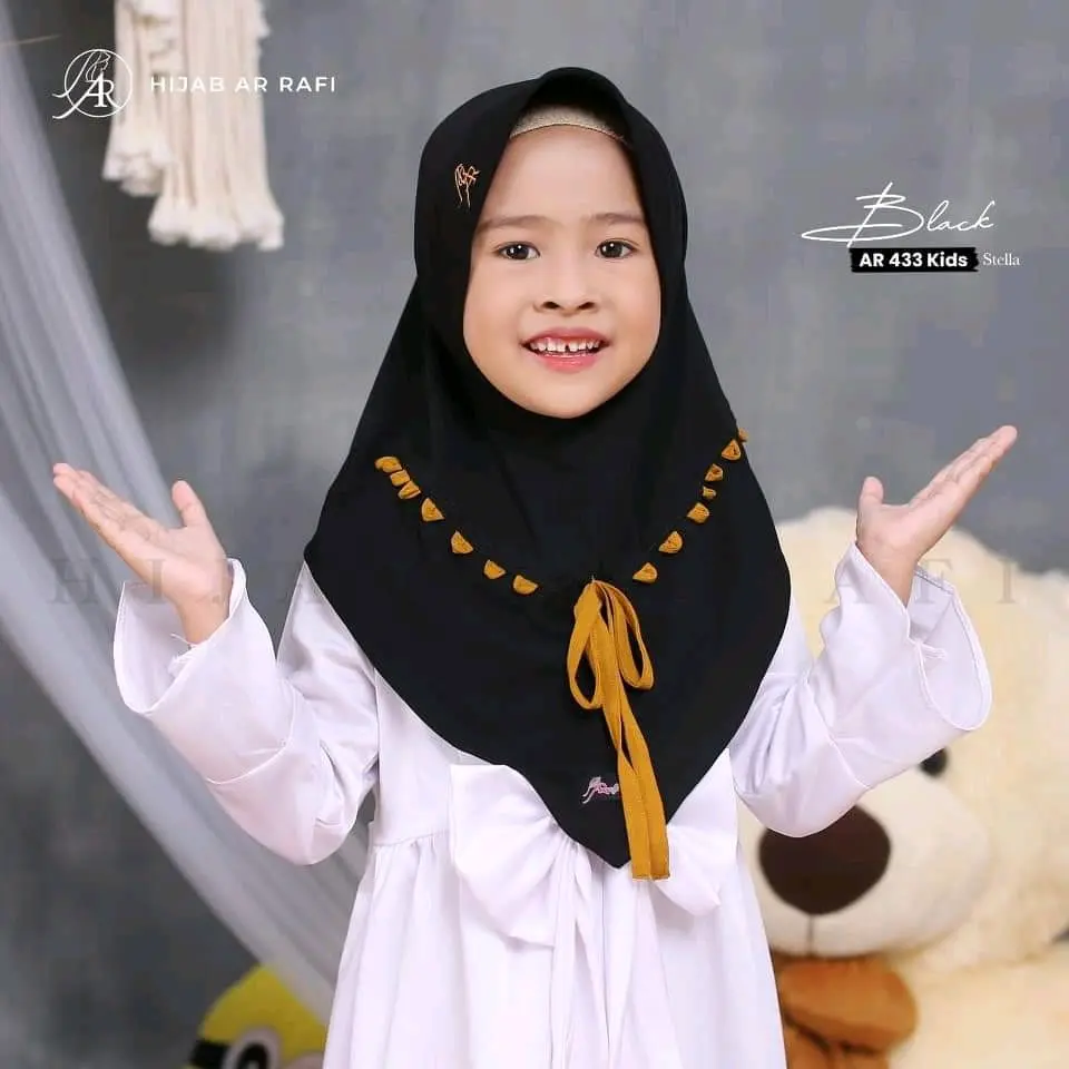 promo AR 433 hijab Ar Rafi kids Hijab bergo kids Bahan adem dan nyaman dipakai Fashion muslimah