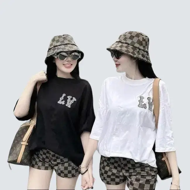 Set Bộ Áo Phông Tang Đá Phối Quần Short Umi Kẻ Caro Cho Nữ Cá Tính Sang Chảnh Mùa Hè