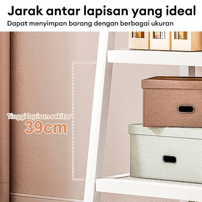 NA-Rak Besi Putih 150CM Rak Susun Rak Pajangan Rak Serbaguna Rak Buku ...