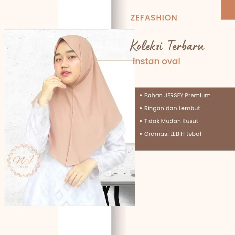 jilbab instan oval jersey premium bergo malay syiria tanpa pet hijab instant non ped menutup dada khimar daily kerudung sport syari sekolah olahraga sehari hari Muslim 4