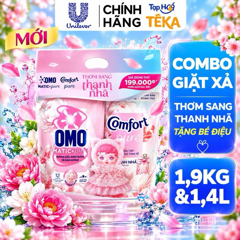 OMO Nước Giặt Cửa Trên Hương Mẫu Đơn Và Đàn Hương | Cửa Trước Linh Lan Và Vani