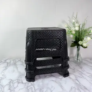 3PCS Kursi Jongkok Bella Motif Rotan Bahan kuat tebal dan kokoh Kursi kecil Kursi Aesthetic Furniture minimalis.et2
