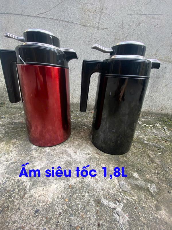 ẤM SIÊU TỐC Kết Hợp Ủ Nóng Giữ Nhiệt, Dung tích ruột ấm 1.8L, Bình Đun Siêu Tốc Kèm Phích Giữ nhiệt 2 Trong 1 - Đun Nước, Binh Đun Nước Inoxx (giao màu ngẫu nhiên)