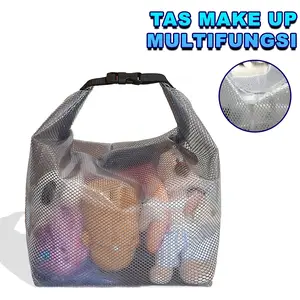 Tas Kosmetik Jaring Trasparan Bening Pouch Kosmetik Anti Air Multifungsi New Collection -BK6022