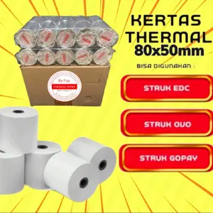 Kertas kasir thermal ukuran 80x50 / Struk kasir 80mm Roll Paper