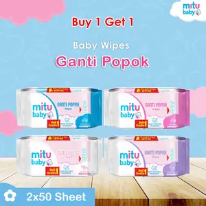 Mitu Baby Wipes Buy 1 Get 1 - Tisu Basah Mitu 50 Sheet - Tisu Basah Ganti Popok