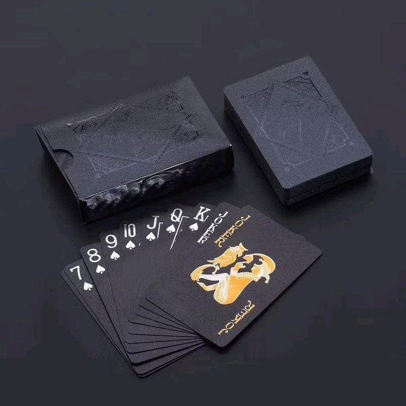 Kartu Remi Waterproof / Kartu Poker Super Premium Anti Air Black Gold Termurah 0