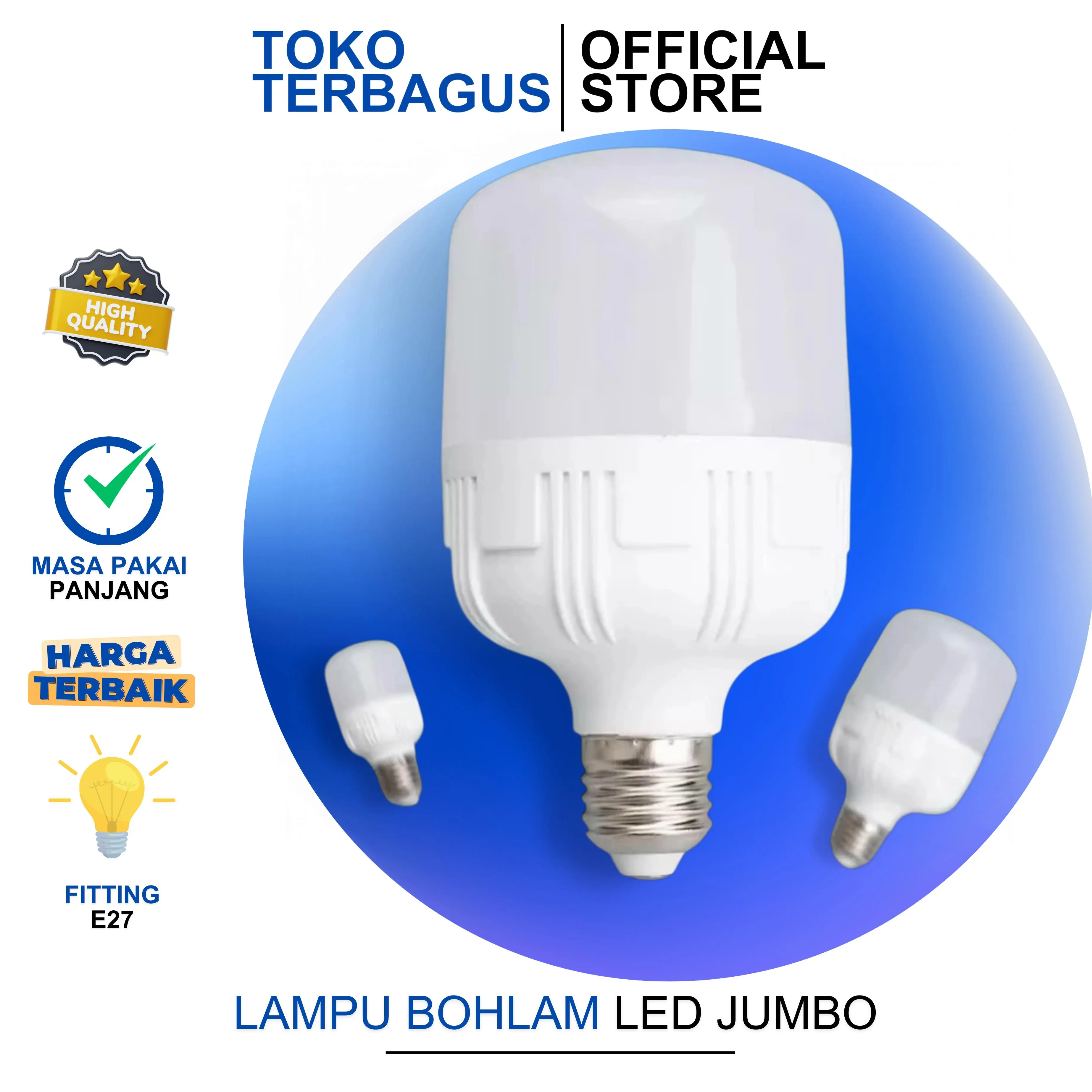 Lampu Bohlam LED E27 Jumbo 5W 10W 15W 20W 30W 40W termurah LED Bulb Bright Terang