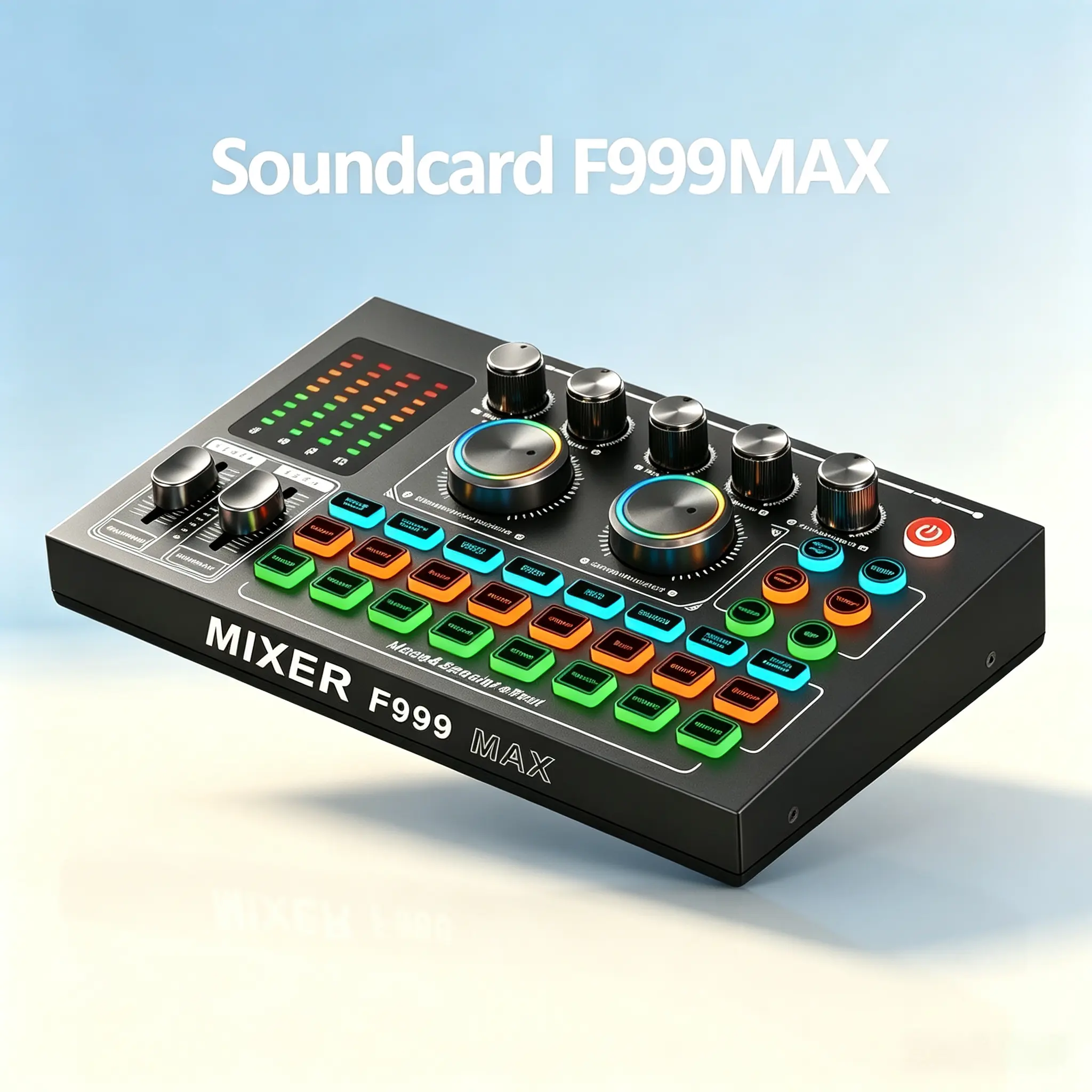 Bonkyo F999MAX Kartu Suara Profesional Bahan Logam & Plastik Kualitas Suara Definisi Tinggi untuk Ponsel Komputer Alat Audio Karaoke & Live Streaming dengan Efek Suara Unik dan Plug and Play