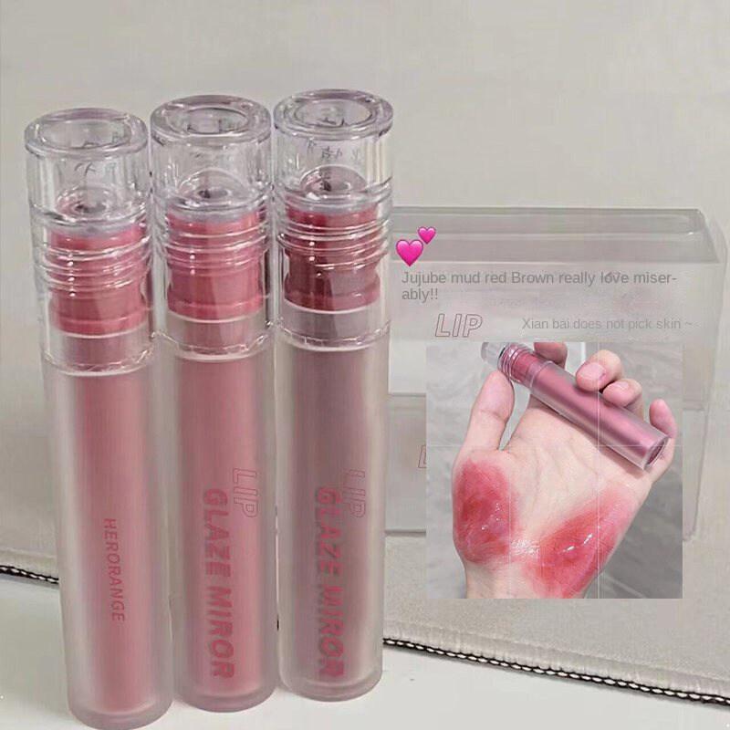 Son Bóng Nước, Gương, Son Môi Dạng Lỏng Dưỡng Ẩm, Son Bóng Hàn Quốc, Son Dưỡng Môi Màu Đỏ, Thích Hợp Cho Trang Điểm Nữ