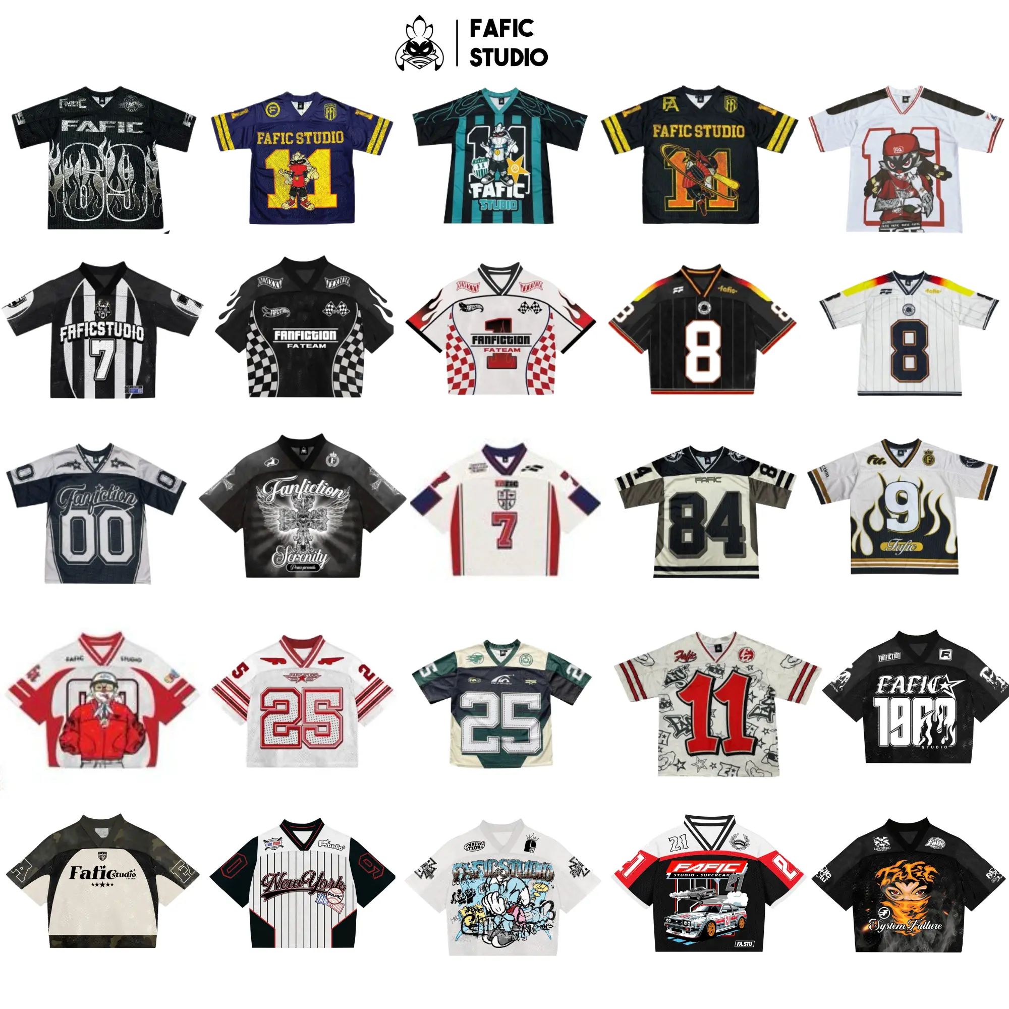 Áo thun Jersey FAFIC mascot vải lưới xịn mặc thoáng mát Nam Nữ Unisex form rộng thể thao đường phố
