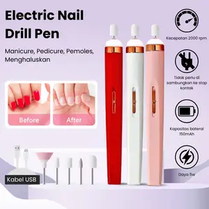 Alat Menicure Pedicure Set Elektrik Nail Drill Pen Kikir/Kuku dengan 5/6 Kepala Pengganti Mesin