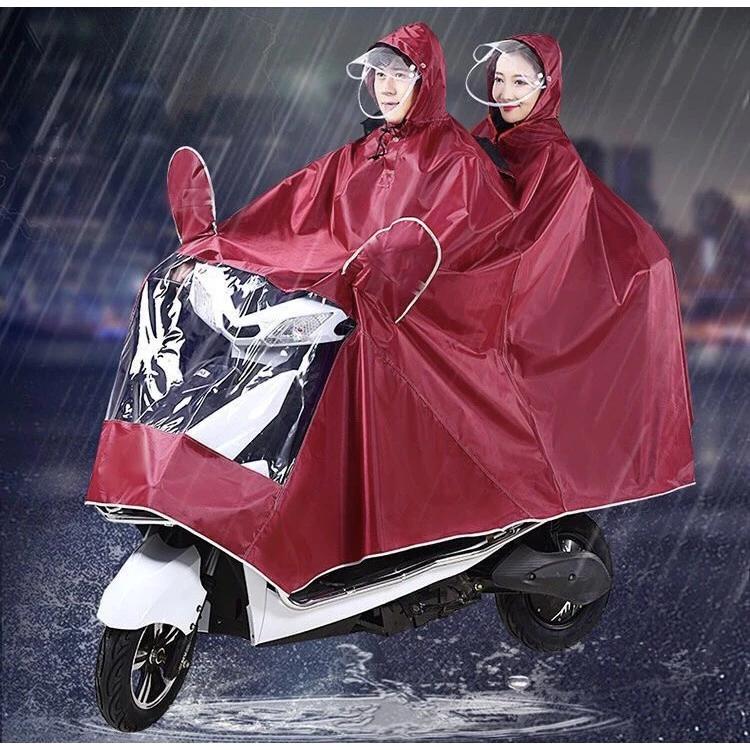 JAS HUJAN MOTOR 2 KEPALA FULL BODY MOTOR DOUBLE PONCO 2 KEPALA FULL COVER MOTOR RAINCOAT 2-in-1 COAT 9