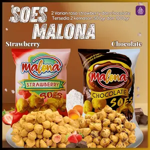 COD Halal Soes Coklat Cokelat/strawberry / mix rasa/halal Kue Sus Kering Isi soes coklat lumer 1 kg （Cemilan keluarga, cocok untuk dewasa dan anak-anak） Chocolate Food Makanan Snack Manis soes cokelat 1 kue soes coklat Toples Biskuit