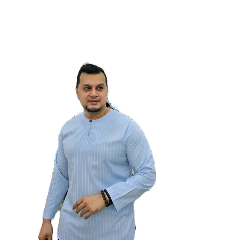 Kurta Regular Fit Cooling Cotton Rayon Material Stripe Round Neck 2 Side Pockets