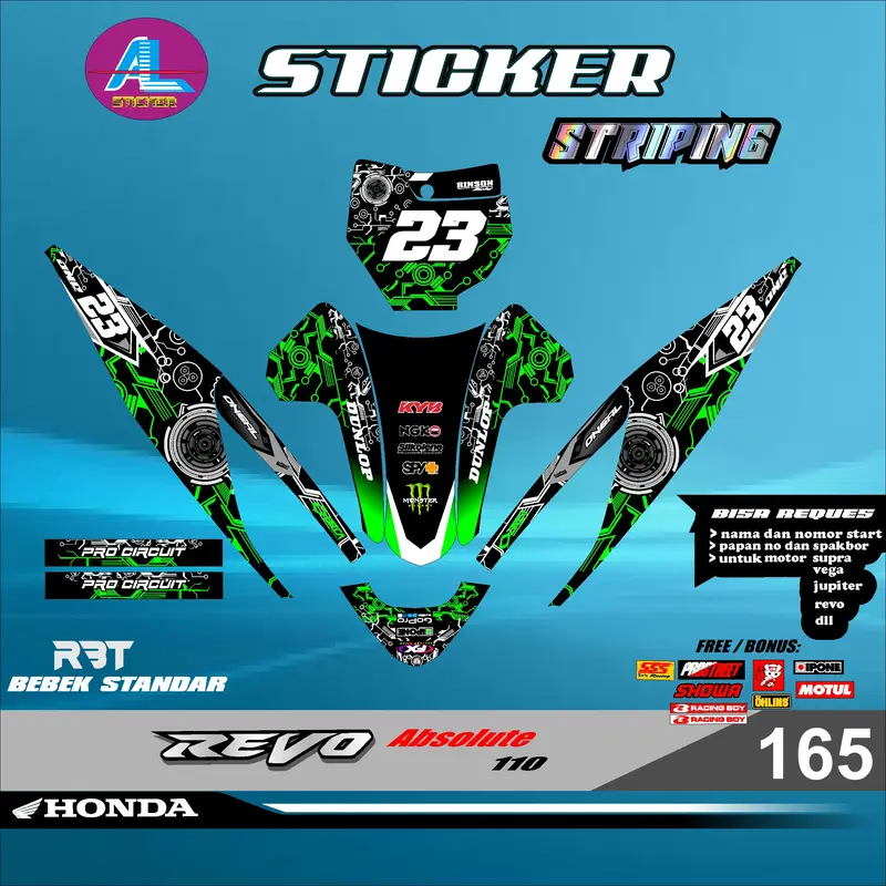 COD Sticker STRIPING RBT REVO ABSOLUTE SEMI FULL BODY RBT VEGA BEBEK MODIF SUPERMOTO YZ CRF KLX RBT new terbaru MOTOR TRABAS AL vol 165 4