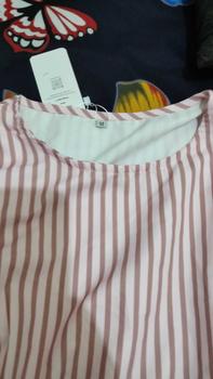 Product Review of LUXME 【ready stock】 Gaun Wanta Rok Panjang Lengan Panjang Lipatan Bergaris Warna Pink from L** N**6 1