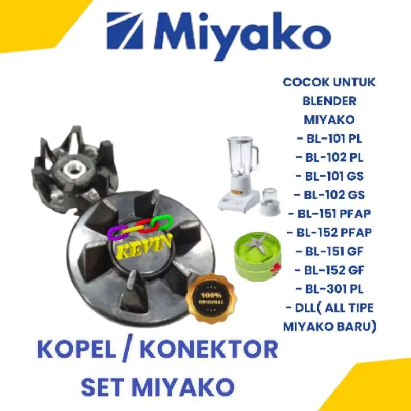 Miyako Set Konektor + Gigi Blender Miyako Baru Semua Tipe Cocok untuk BL-101 PL, BL-102 GS, BL-151 PFAP, BL-152 GF, BL-301 PL dll