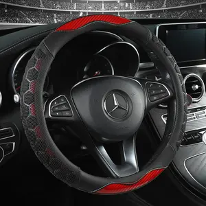 Sarung Stir Mobil Universal Kulit Anti Slip Premium Cover Stir Mobil 3D Car Handle Kendaraan