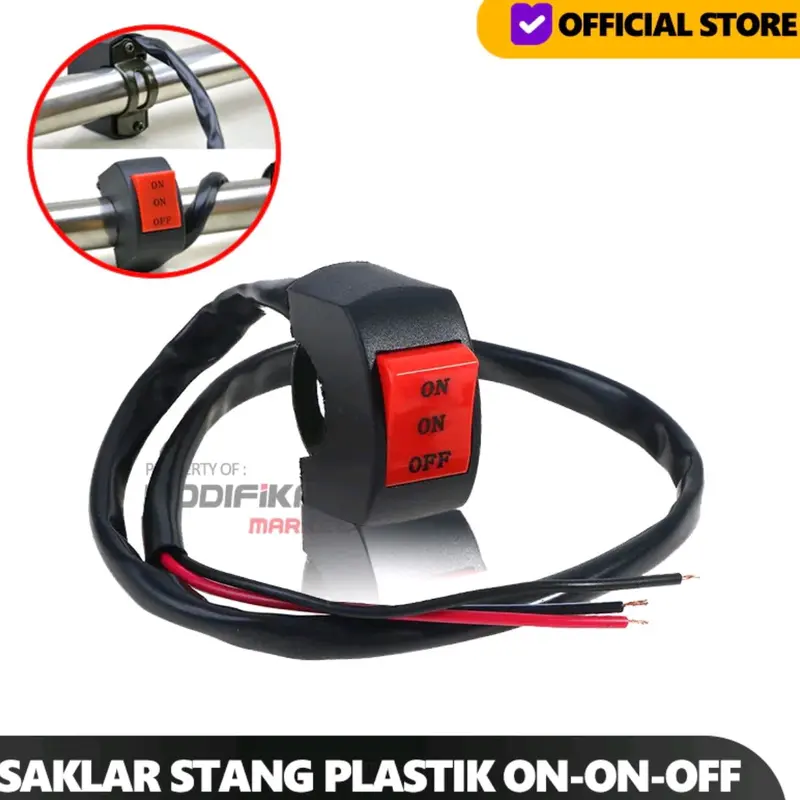 Saklar Switch Stang Motor ON ON OFF Lampu Tembak Motor 3 Kabel 2 Mode ABS Plastik 4