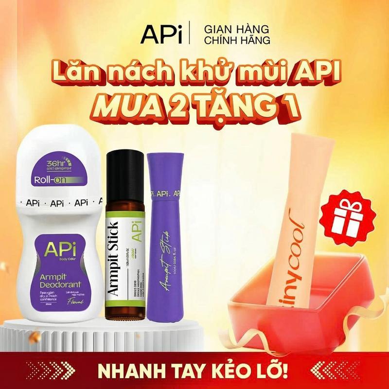 MUA 2 TẶNG 1 Lăn khử mùi APi Son nách APi Serum khử mùi hôi nách ngăn tiết mồ hôi và giúp giữ cho vùng da dưới cánh tay khô thoáng 10ml 50ml - K1