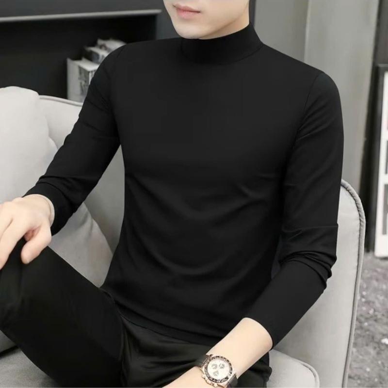 XẢ KHO Áo Giữ Nhiệt Nam Lót Nỉ Co Giãn 4 Chiều Cổ Cao 3 Phân Menswear Chất Liệu Nỉ Cao Cấp Ấm Áp Dễ Phối Hợp