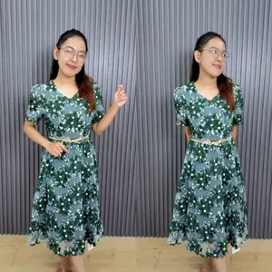Dress Bunga Timbul Cantik 71275/Dress Pesta-Kondangan JeshopFashion