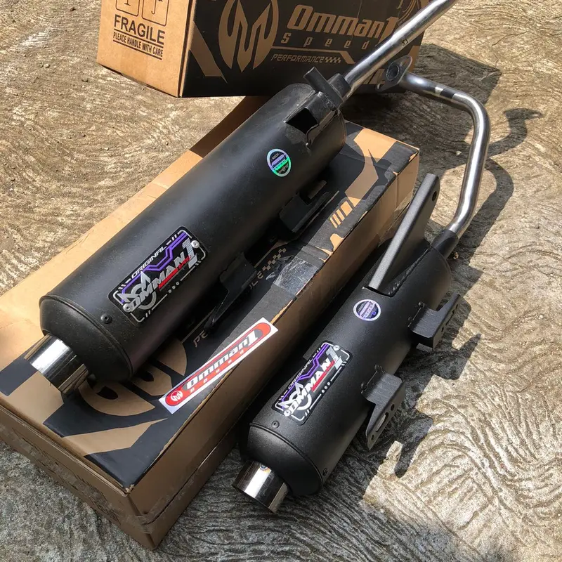 Original OMMAN RACING knalpot tsugigi suara ngebas adem fullset,pnp,untuk al metic Motor 8