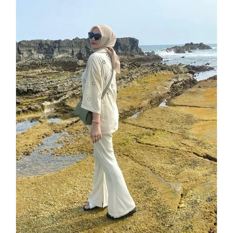 IR Celana Cutbray Knit Wanita Highwist Knit Cutbray Wanita Premium