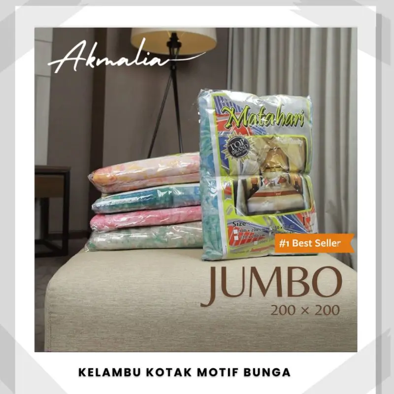 Kelambu kotak original motif Bunga Random