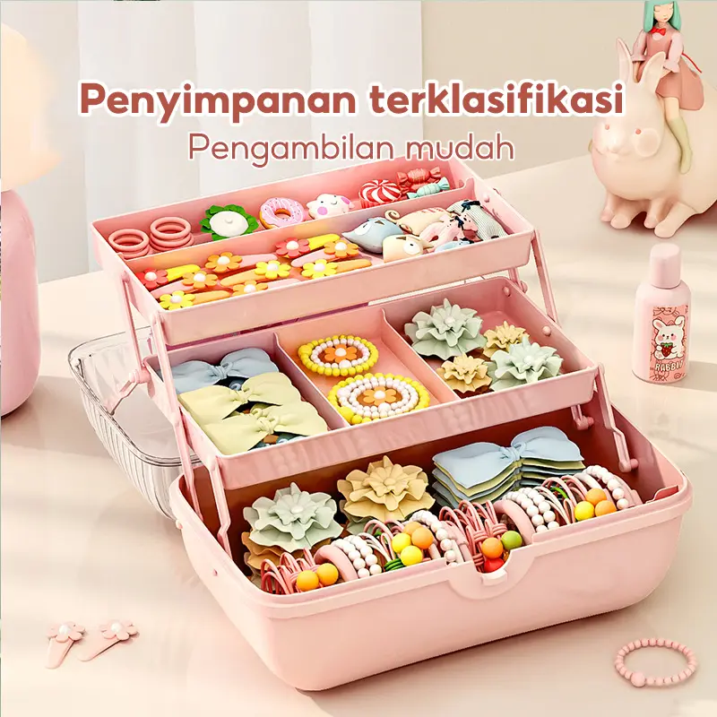 Storage Pita 3 tingkat / box penyimpanan ikat rambut dan aksesoris lainnya 2