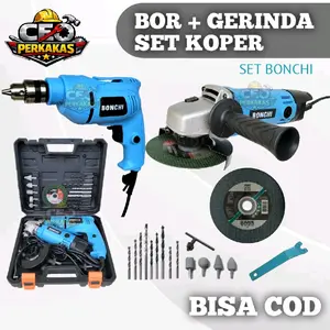 PAKET BOR GERINDA KOPER BONCHI T20 BONCHI DRILL 10MM GERINDA 4INCH BONCHI T20 BONCHI MESIN BOR DAN GERINDA LISTRIK LENGKAP KOPER
