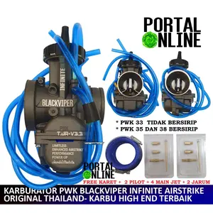 [ BAYAR DI TEMPAT ] KARBURATOR  RACING BLACKVIPER INFINITE SPECTRE BLACKRAVEN AIRSTRIKE MOD KEIHIN PWK BLACK MAMBA NITROUS PE QUICK PE 24 26 28 30 32 34 THAILAND KARBU