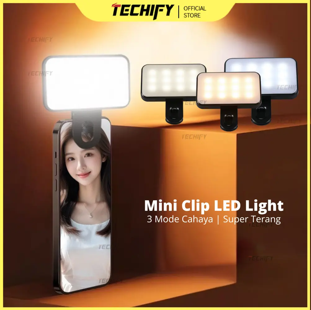 Ring Light HP Selfie LED Portable Clip On USB | Lampu Ringlight Mini Smartphone Kamera Depan | Cahaya Terang Natural untuk Foto Video Live Streaming Tiktok IG Reels | Lampu Selfie Praktis Cocok Konten Kreator Vlogger Makeup