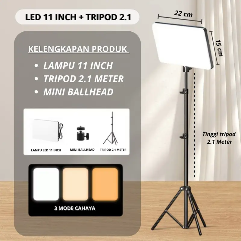Lampu Foto 11inch Led Lampu Lighting Lampu Sorot Lighting Studio+Tripod Lampu Konten Kreator Lighting Studio Lampu Live Vlog 0