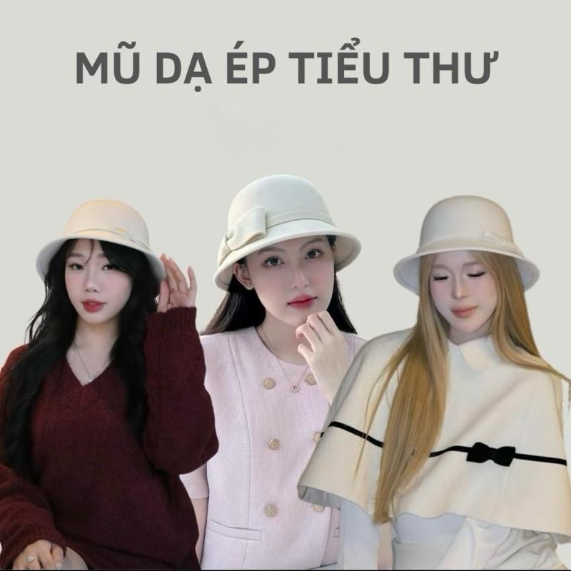 Mũ dạ ép tiểu thư phom cứng cáp siêu hot năm 2025 - Sản phẩm nổi bật trong năm