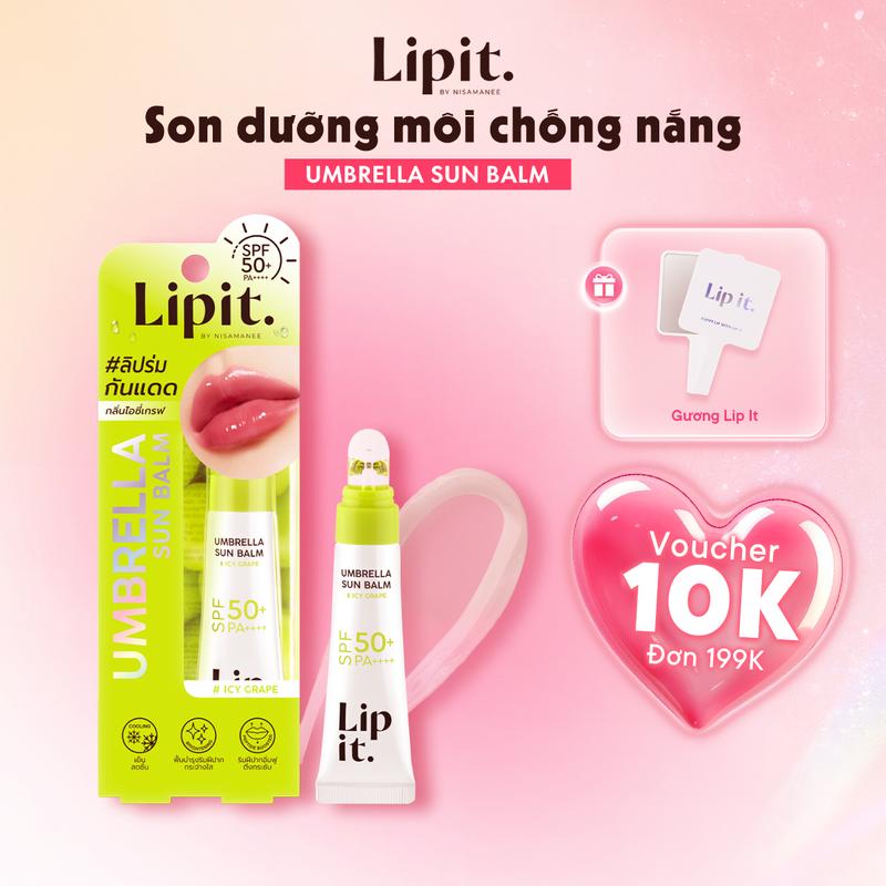Son Dưỡng Môi Chống Nắng Có Màu LIP IT UMBRELLA SUN BALM SPF50+ PA++++
