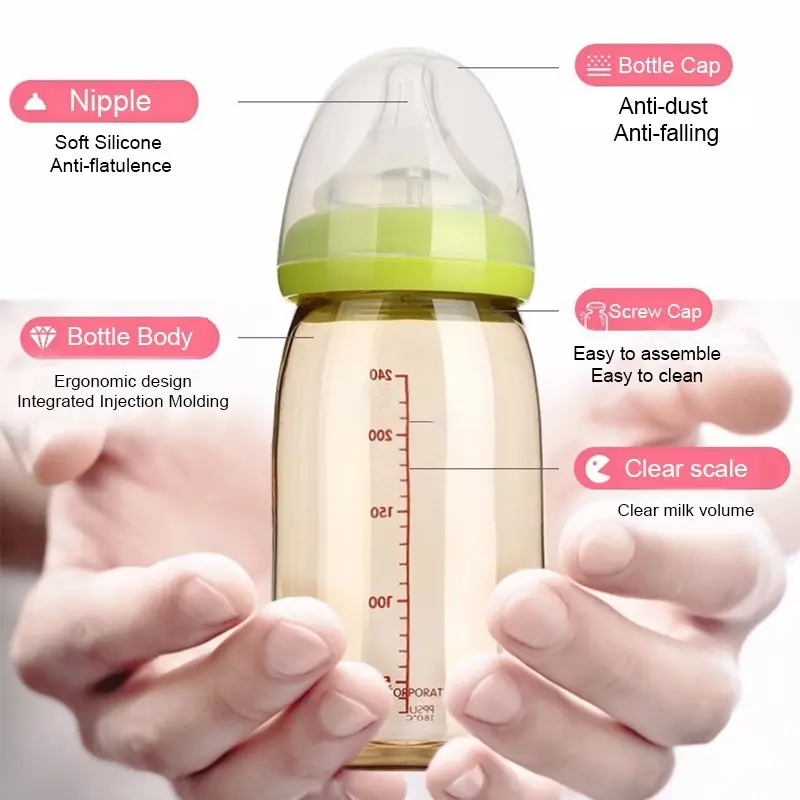 Dr.osler Gen 2 160ml 240ml Botol Susu PPSU Wide Neck PPSU Botol Susu Bayi 0 6 bulan BPS01 botol  sedotan Bottle 2