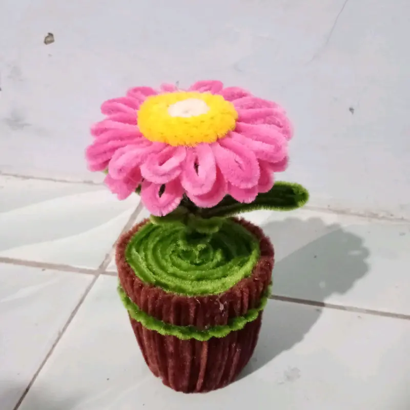 Bunga Pot Kawat Bulu untuk Dekorasi Meja dan Dinding - Hadiah 2