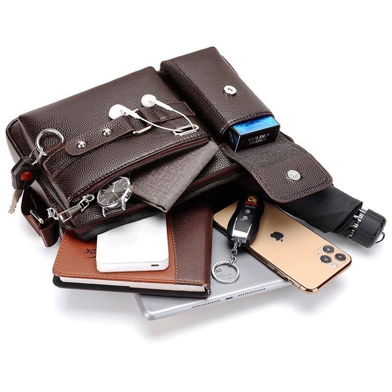 CSONLINEMALL New Tas Selempang Pria Kulit Sling Bag Messenger Briefcase 6