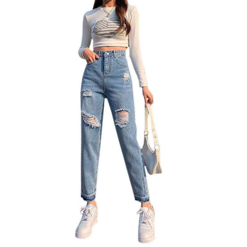 Jeansnjune Celana Jeans Wanita Boyfriend Ripped Jeans Highwaist Sobek Jeans Import Premium Jeans Boyfriend Korean Style 0