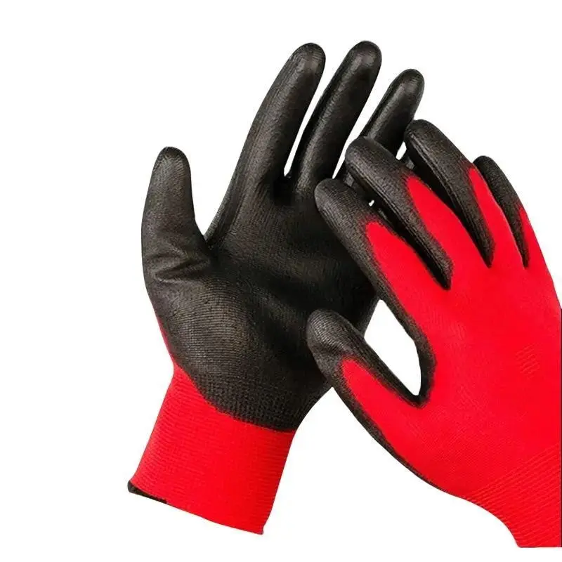 Sarung Tangan Pelindung Hitam Merah Telapak Karet Safety Kerja