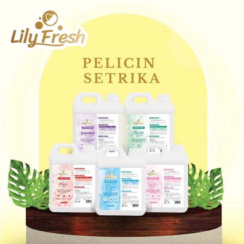 Lily Fresh 1 Liter Pewangi Setrika Dan Pelicin Pakaian Parfum Laundry Aroma Ocean Blue Menyegarkan & Tahan Lama